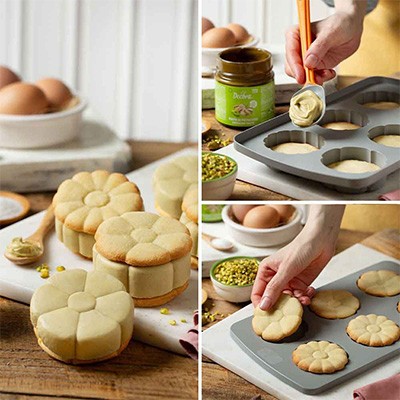 Biscotti gelato al pistacchio a forma di fiore