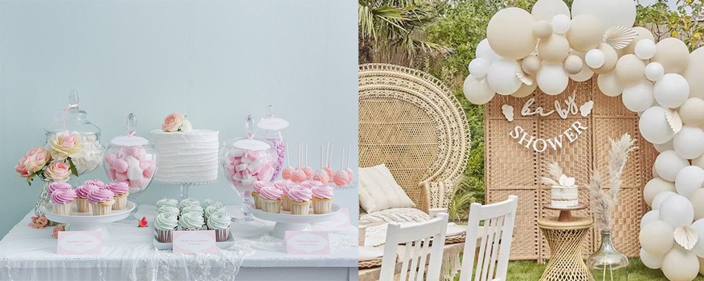 tema baby shower classico blu e rosa e neutro