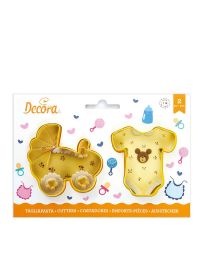 Set 2 Cutters Tagliapasta in plastica Baby carrozzina e body 