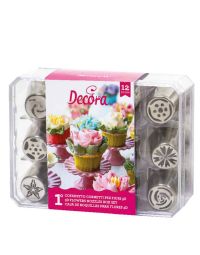 Set 12 Beccucci cornetti per fiori diretti 3D in acciaio inox - Cofanetto 1