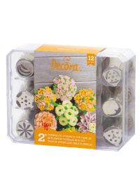 Set 12 Beccucci cornetti per fiori diretti 3D in acciaio inox - Cofanetto 2