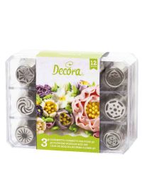 Set 12 Beccucci cornetti per fiori diretti 3D in acciaio inox - Cofanetto 3