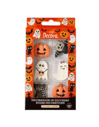 6 Decorazioni di Halloween personaggi Mr & Mrs Ghost in zucchero Decora