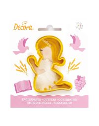 1 Formina Tagliabiscotto in plastica Comunione bambina Decora