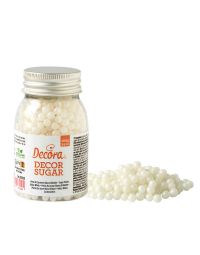 Perle di zucchero colore bianco per decorazione 100 g Decora