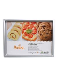 Teglia professionale per forno in alluminio rettangolare 28x38 h 2,5 cm