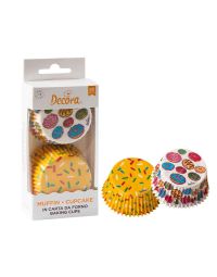 36 Pirottini in carta decoro ciambelle per cottura muffin Ø5 x h 3,2 cm