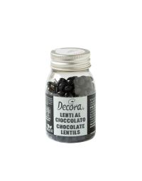 Mini Lenti di cioccolato nere per decorazione dolci 80 g Decora