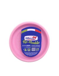 25 scodelle piatti fondi di plastica lavabili riutilizzabili rosa Ø20,5 cm DOpla