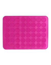 Tappetino macarons in silicone antiaderente fucsia per 15 macarons cuore