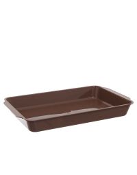 Contenitore per tiramisù in plastica riutilizzabile marrone 36x23,2cm