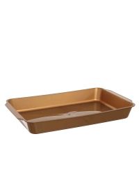 Contenitore per tiramisù in plastica riutilizzabile oro 36x23,2cm