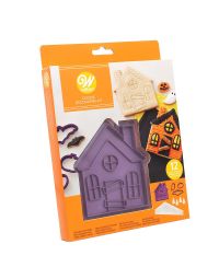 Set Tagliapasta Halloween casa stregata, 3 mini tagliapasta e 4 sac a poche con beccucci