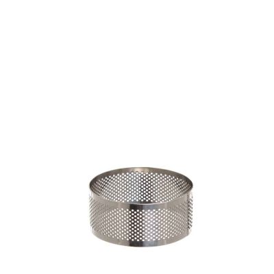 Fascia tonda microforata anello in acciaio inox Ø8 x 3,5 h cm