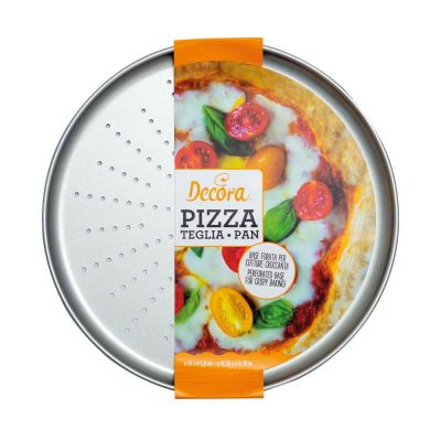 Teglia rotonda forata per pizza e focacce in metallo antiaderente Ø32 cm