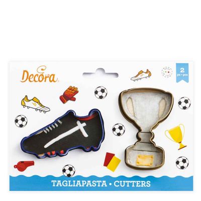 2 Tagliapasta Cutter Scarpetta calcio e Trofeo Decora