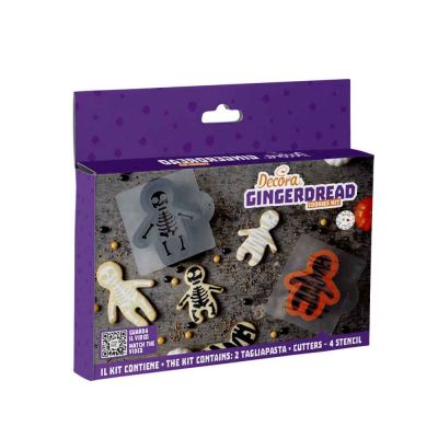 Set 2 Cutters Tagliapasta in plastica Halloween Gingerbread + 4 stencil