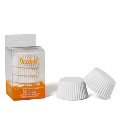 75 Pirottini in carta bianchi per cottura muffin Ø5 x h 3,2 cm Decora
