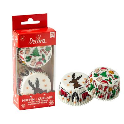 36 Pirottini per muffin natalizi in carta Renna Decora Ø 5 cm