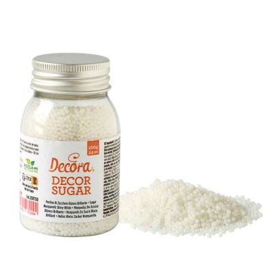 Perline di zucchero bianco per decorazione 100 g Decora