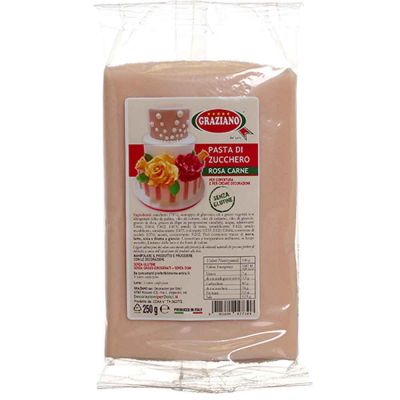 Pasta di zucchero rosa carne per copertura 250 g