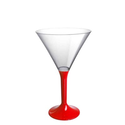 Coppe aperitivo Martini riutilizzabili in plastica rossa 185ml