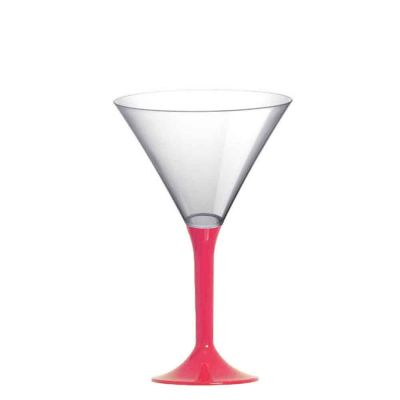 Coppe aperitivo Martini riutilizzabili in plastica rosa corallo 185ml