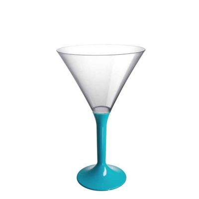 Coppe aperitivo Martini riutilizzabili in plastica turchese 185ml