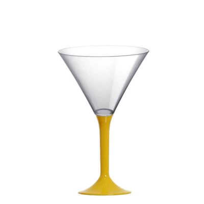Coppe aperitivo Martini riutilizzabili in plastica gialli 185ml