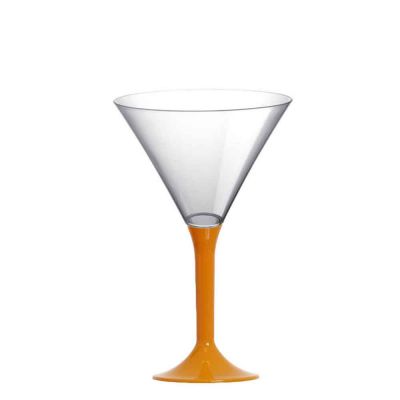 Coppe aperitivo Martini riutilizzabili in plastica color mango 185ml