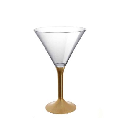 Coppe aperitivo Martini riutilizzabili in plastica oro 185ml