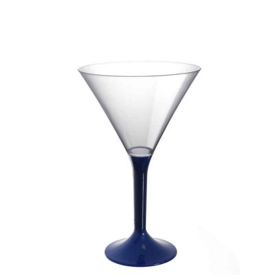 Coppe aperitivo Martini riutilizzabili in plastica blu perlato 185ml