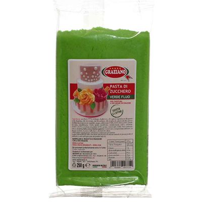 Pasta di zucchero verde fluo per copertura 250 g