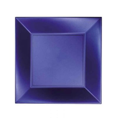 Piatti quadrati lavabili per microonde blu perla 23x23 cm