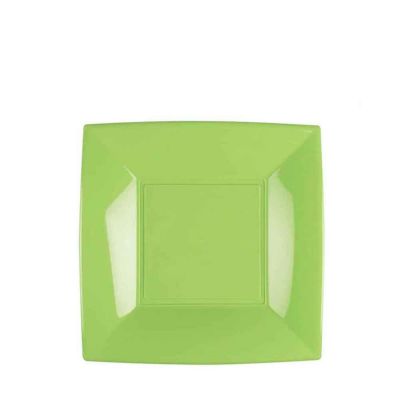 Piatti quadrati piccoli lavabili per microonde verde acido 18x18 cm