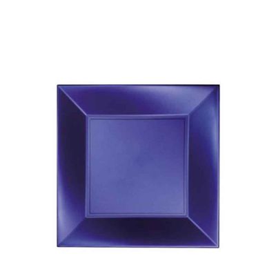 Piatti quadrati piccoli lavabili per microonde blu perla 18x18 cm
