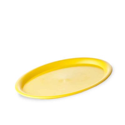 Mini vassoio ovale in plastica gialla per servizio 23x17 cm 