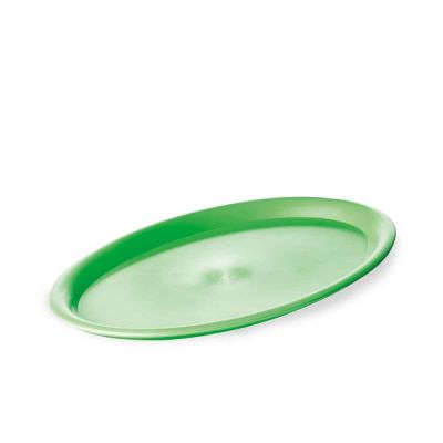 Mini vassoio ovale in plastica verde per servizio 23x17 cm 