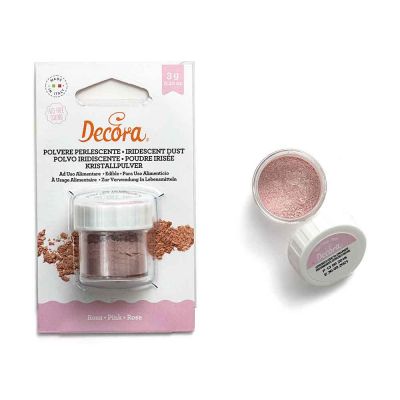 Colorante in polvere perlescente per alimenti rosa 3 g Decora