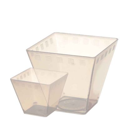 Bicchierini monoporzione quadrati in plastica BIO Cubini