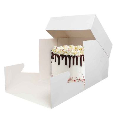 Scatola quadrata per torta con coperchio bianca 40,5 x 40,5 x h 37,5 cm
