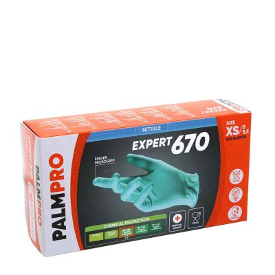 100 Guanti nitrile verde Icoguanti PalmPro Expert 670 taglia XS 5-5,5