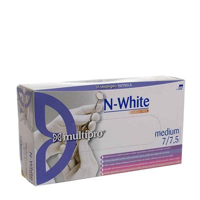 100 Guanti medicali nitrile Multipro N-White taglia M