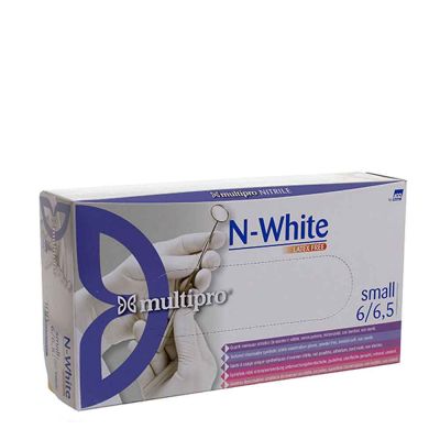 100 Guanti  nitrile monouso Icoguanti Multipro N-White XS 5-5,5