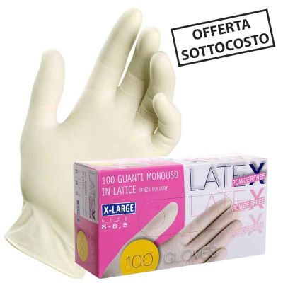 Guanti in lattice bianco Icoguanti PalmPro Essential 523 taglia XL 9-9,5