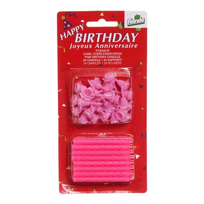 Candeline compleanno rosa - confezione