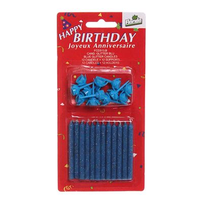 Candeline compleanno glitterate blu - confezione