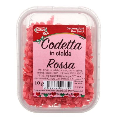 Codetta in cialda rossa per decorazioni torte 10 g