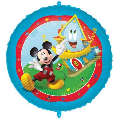 Palloncino Mylar Mickey Mouse azzurro e rosso 18'' 46 cm