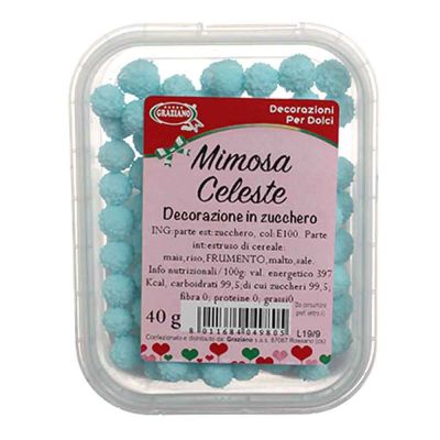 Palline di zucchero celesti Mimosa per decorazione 40 g Graziano